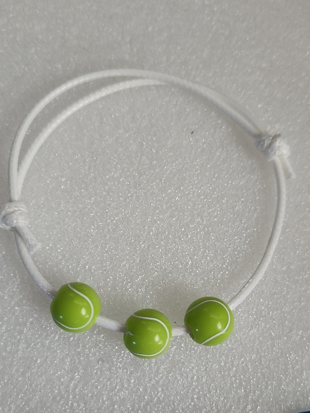 Hand Crafted Lime Green Tennis Ball Bead Adjustable Bracelet